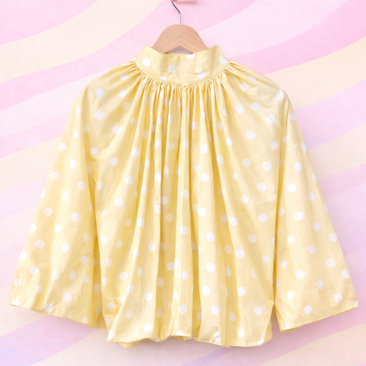 Blouse dos nu jaune à pois blanc - MARIE MOON