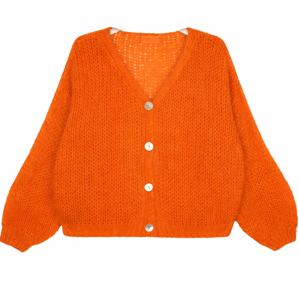 Gilet orange fabriqué en italie vue de face