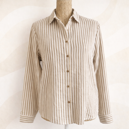 chemise vue de face beige