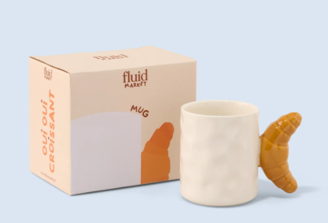 Mug en céramique avec anse en forme de croissant – vue principale