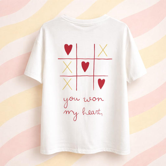 détails dos t shirt imprimé jeux morpion