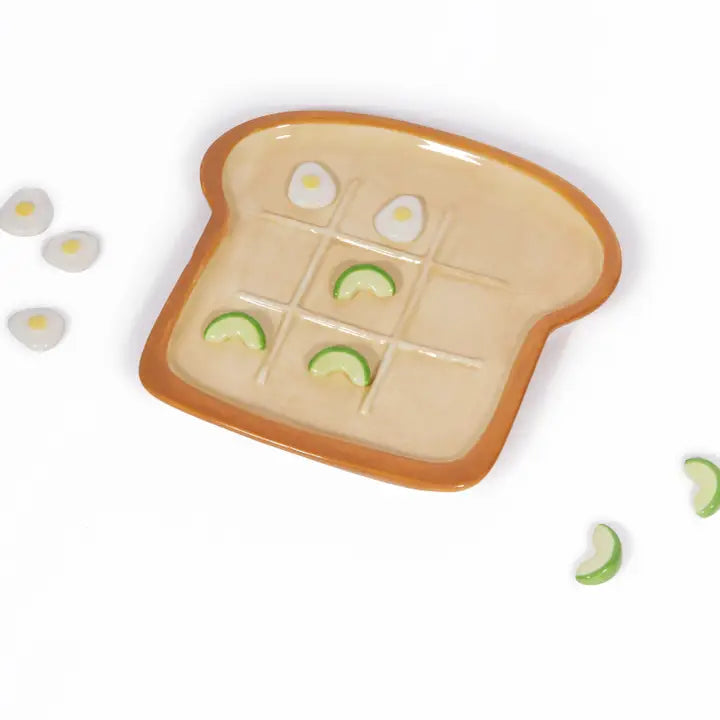 Jeu Tic Tac Toe design brunch avocat et œuf