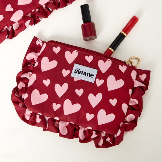 trousse cœur rouge et rose mise en situation