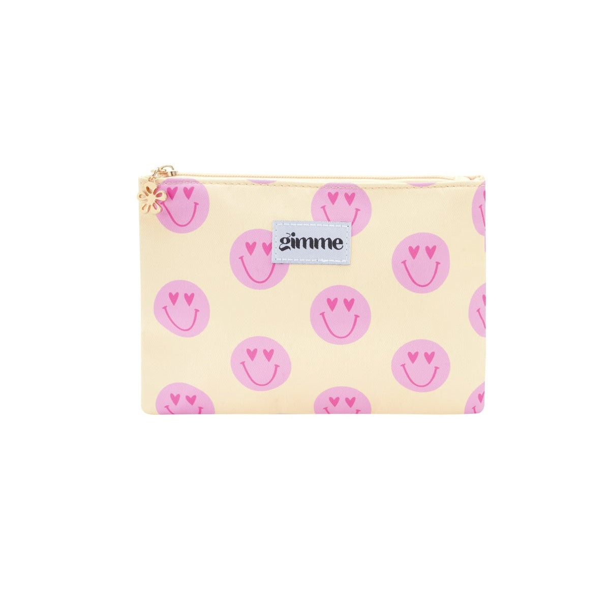 trousse jaune motif smiley