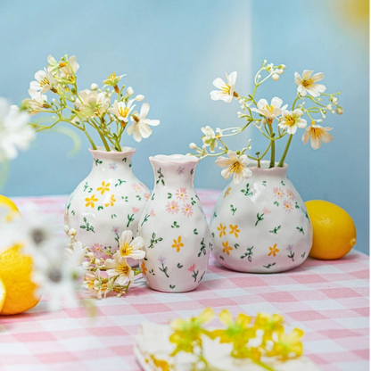 mini vases lot de 3 - motif floral