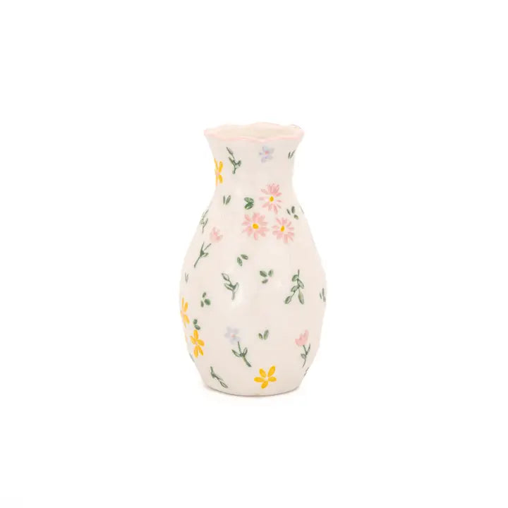 mini vases en céramique avec motif floral