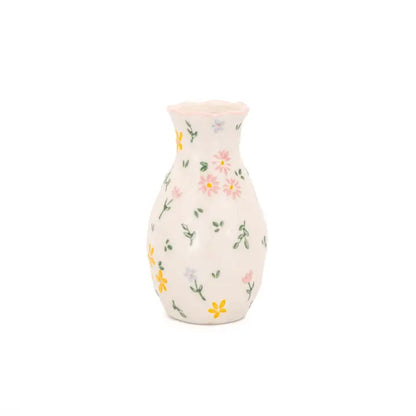 mini vases en céramique avec motif floral