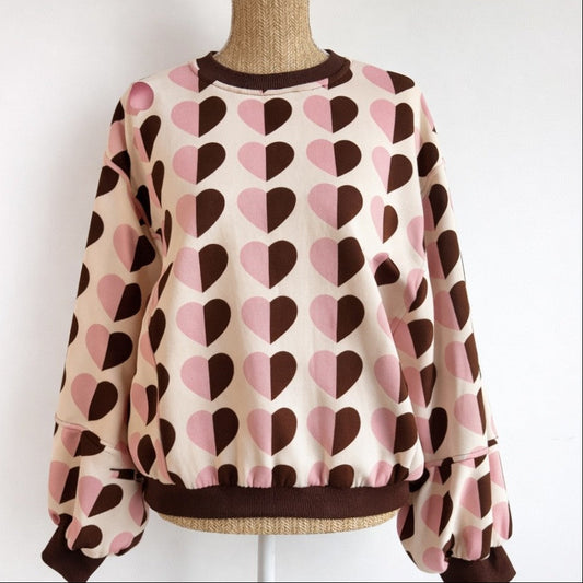 Sweat LOLA - chocolat & rose