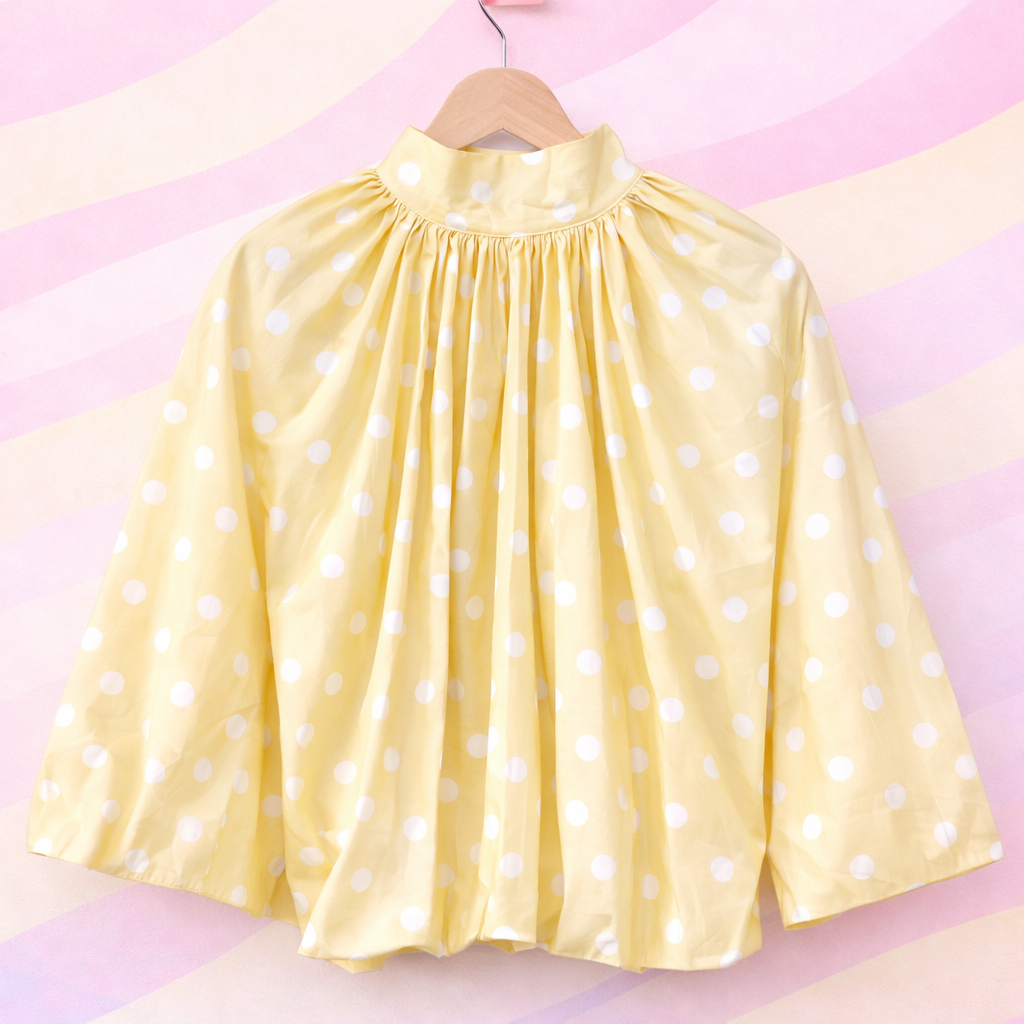 Blouse dos nu jaune à pois blanc - MARIE MOON