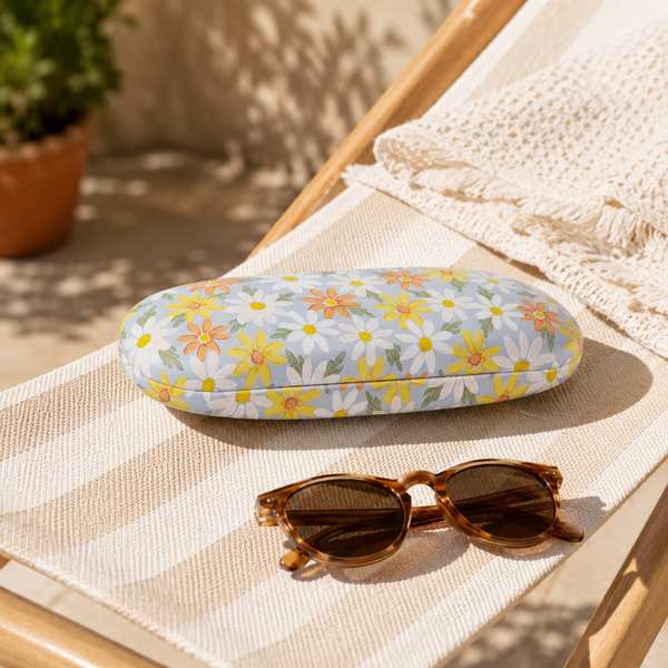 Étui à lunettes marguerites