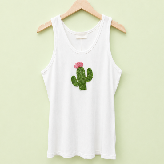 débardeur en coton avec motif cactus