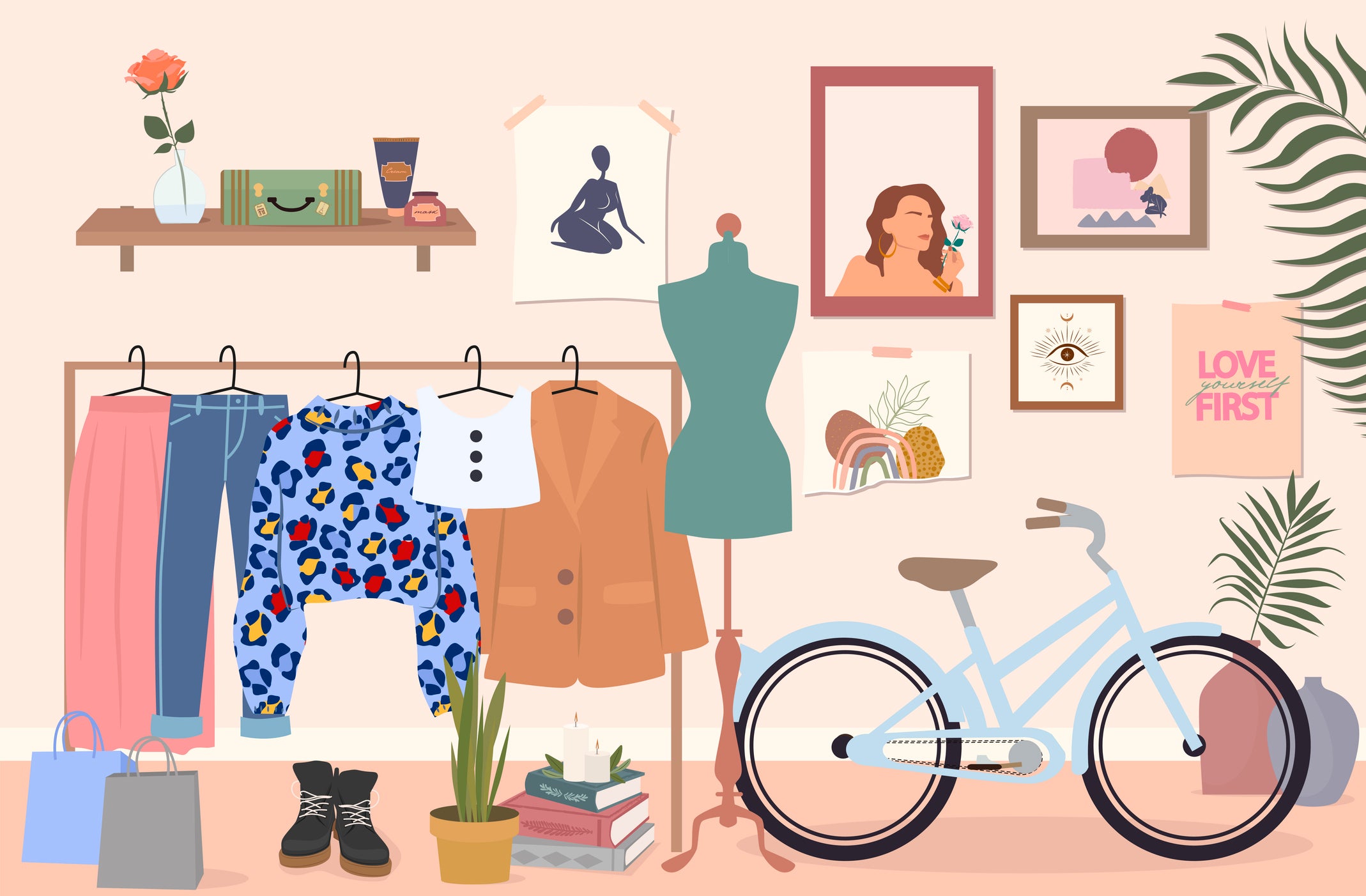 illustration colorée magasin marie moon 