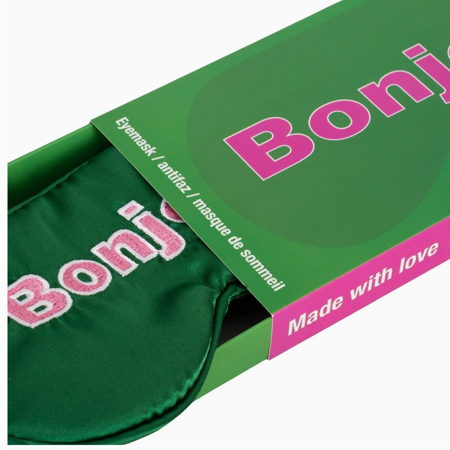 zoom sur packaging masque pour les yeux vert et rose