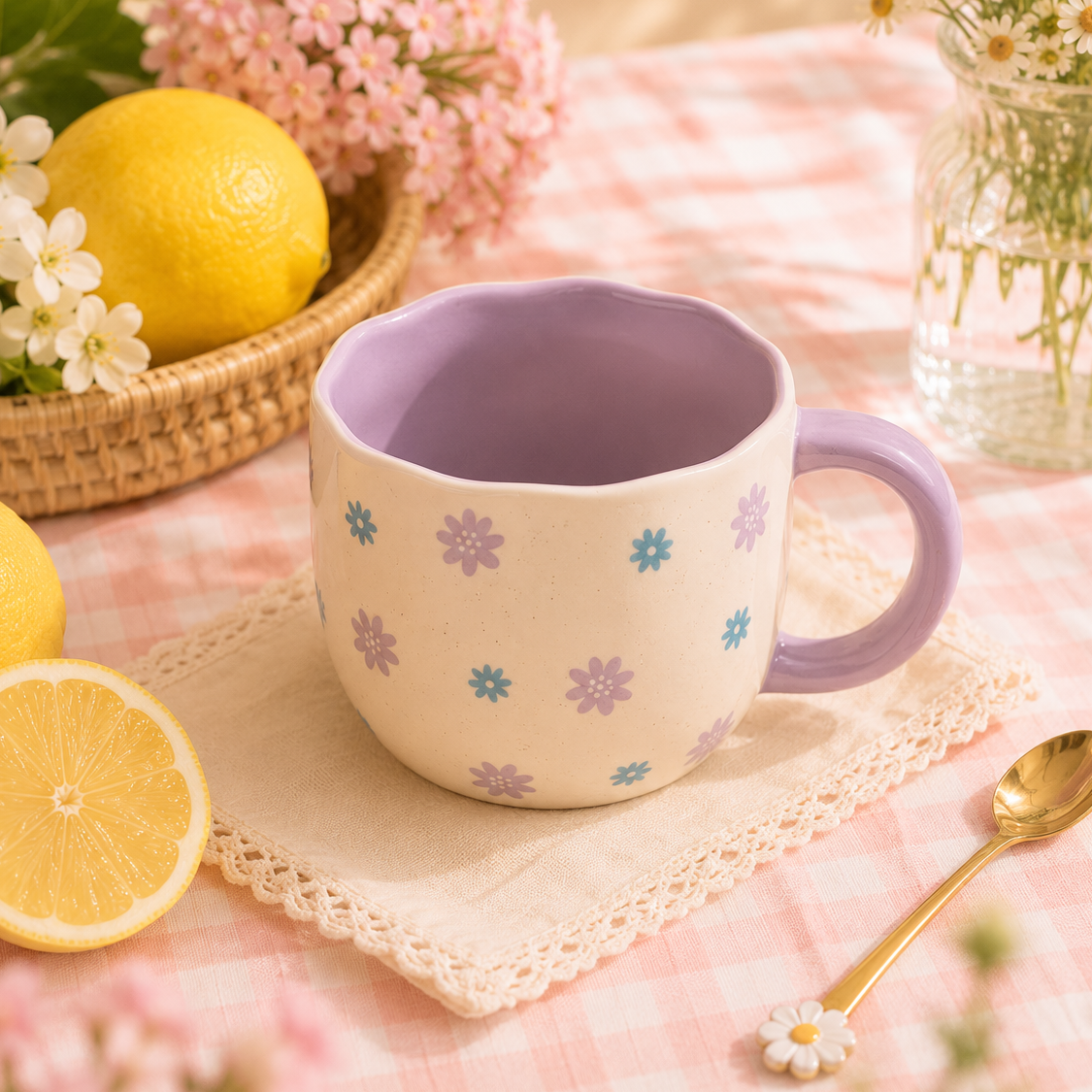 Mug en céramique avec papillon à l'intérieur