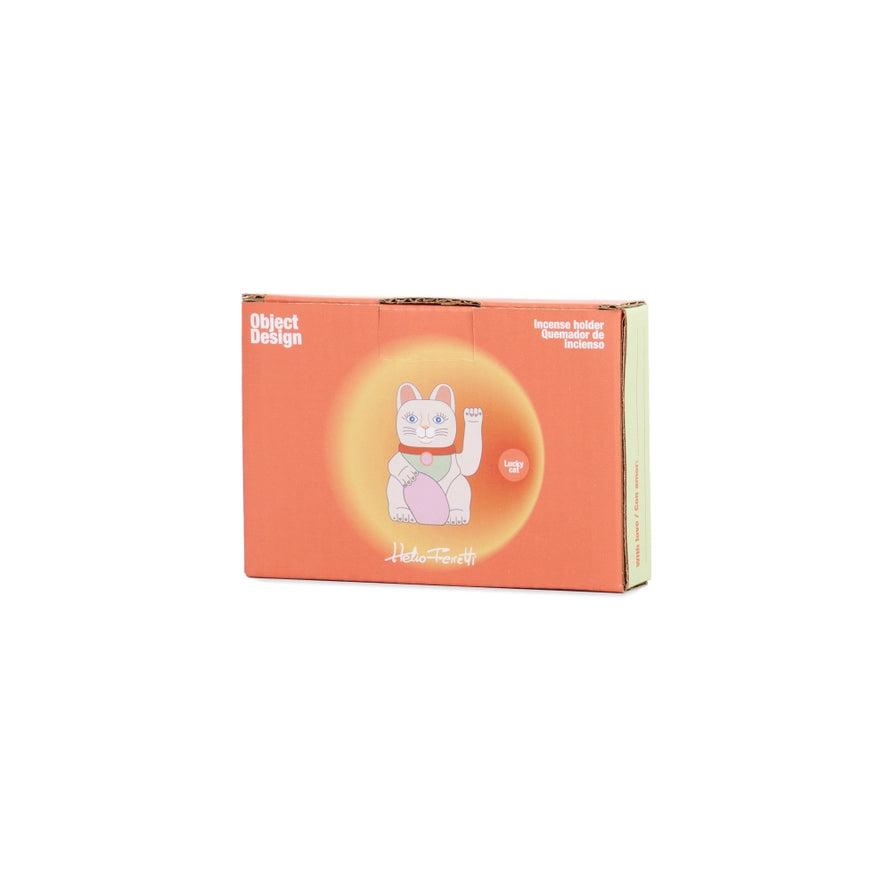 Brûle-encens chat porte-bonheur emballage