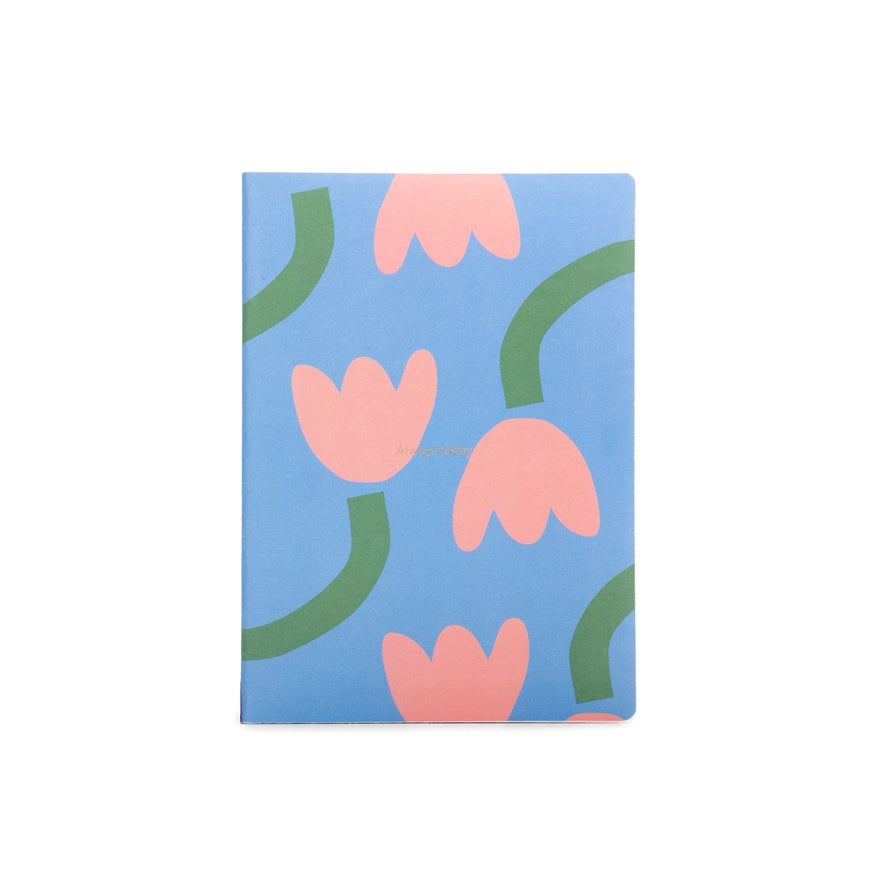 carnet tulipe rose et bleu marie moon