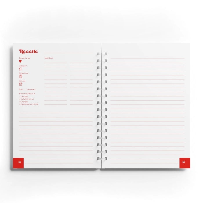 carnet de recette 160 pages