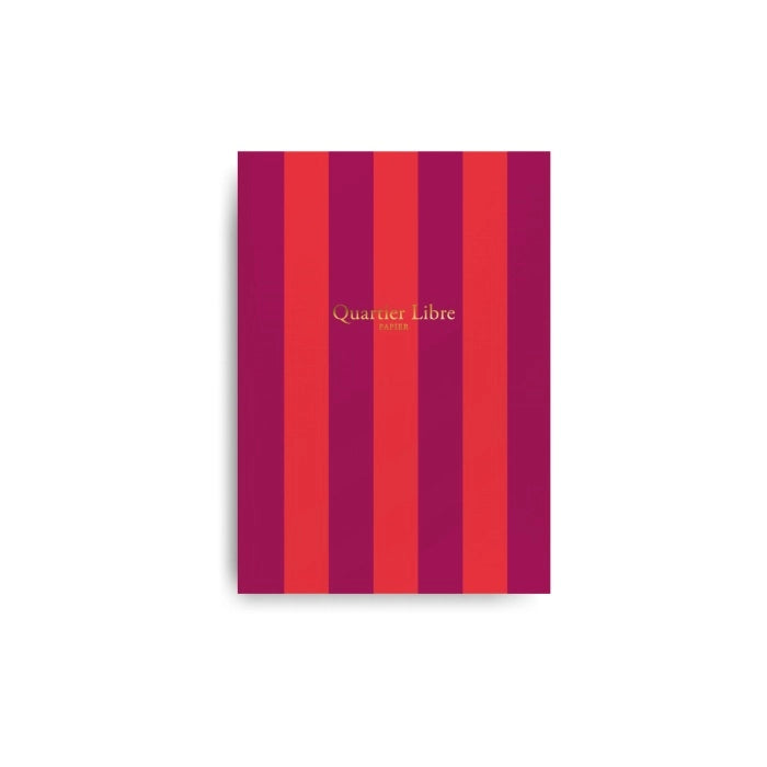 carnet A6 rayures rouge et violet