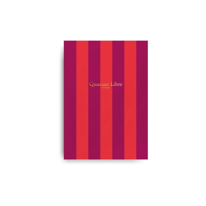 carnet A6 rayures rouge et violet