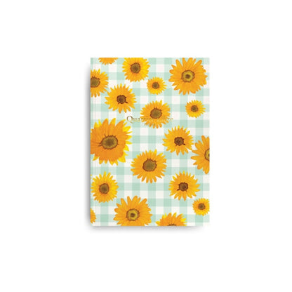 carnet A6 fabriqué en France avec motifs tournesols