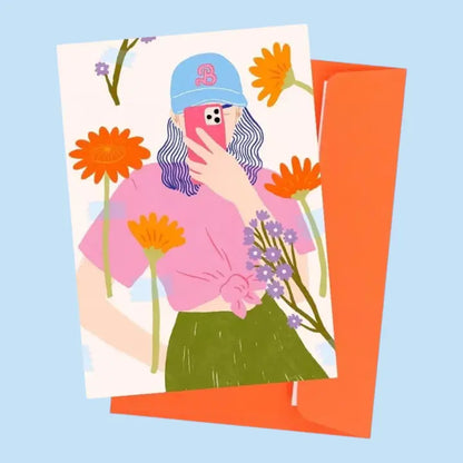 carte postale illustrée avec enveloppe 