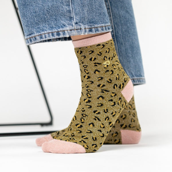 Chaussettes pailletées à motifs