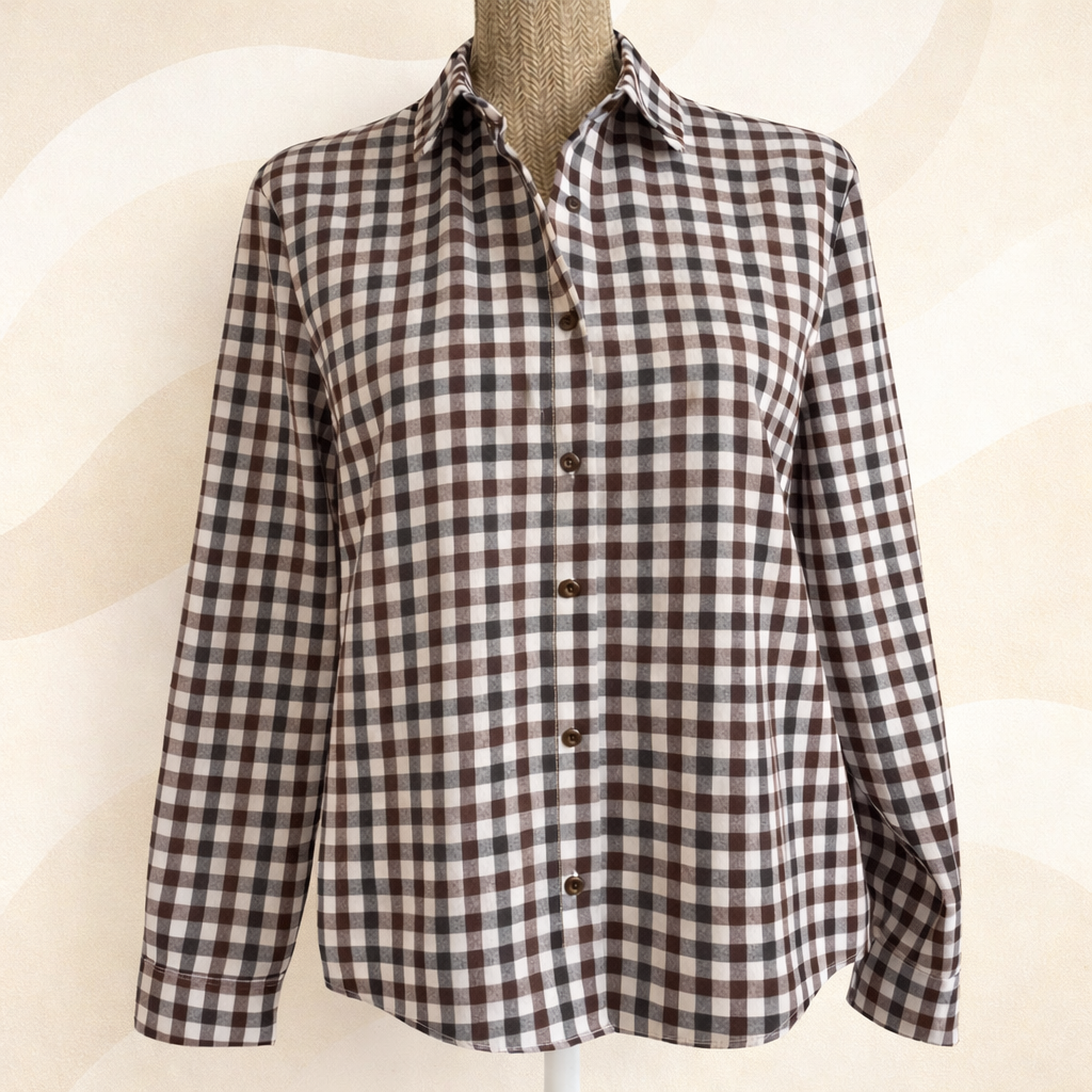 chemise vue de face chocolat marine marie moon 