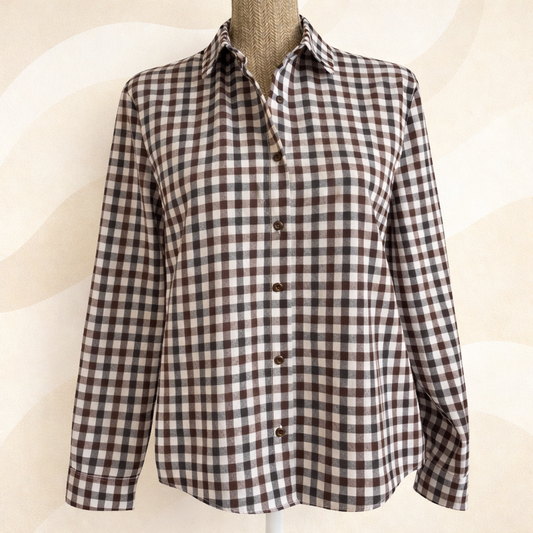 chemise vue de face chocolat marine marie moon 