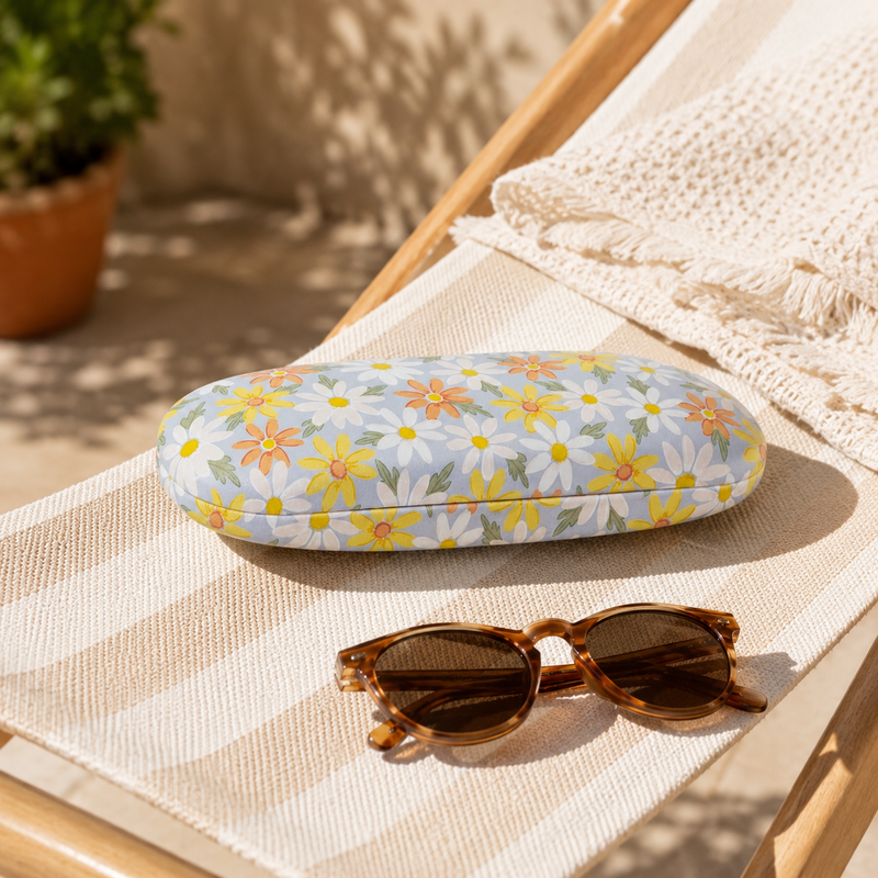 Étui à lunettes marguerites