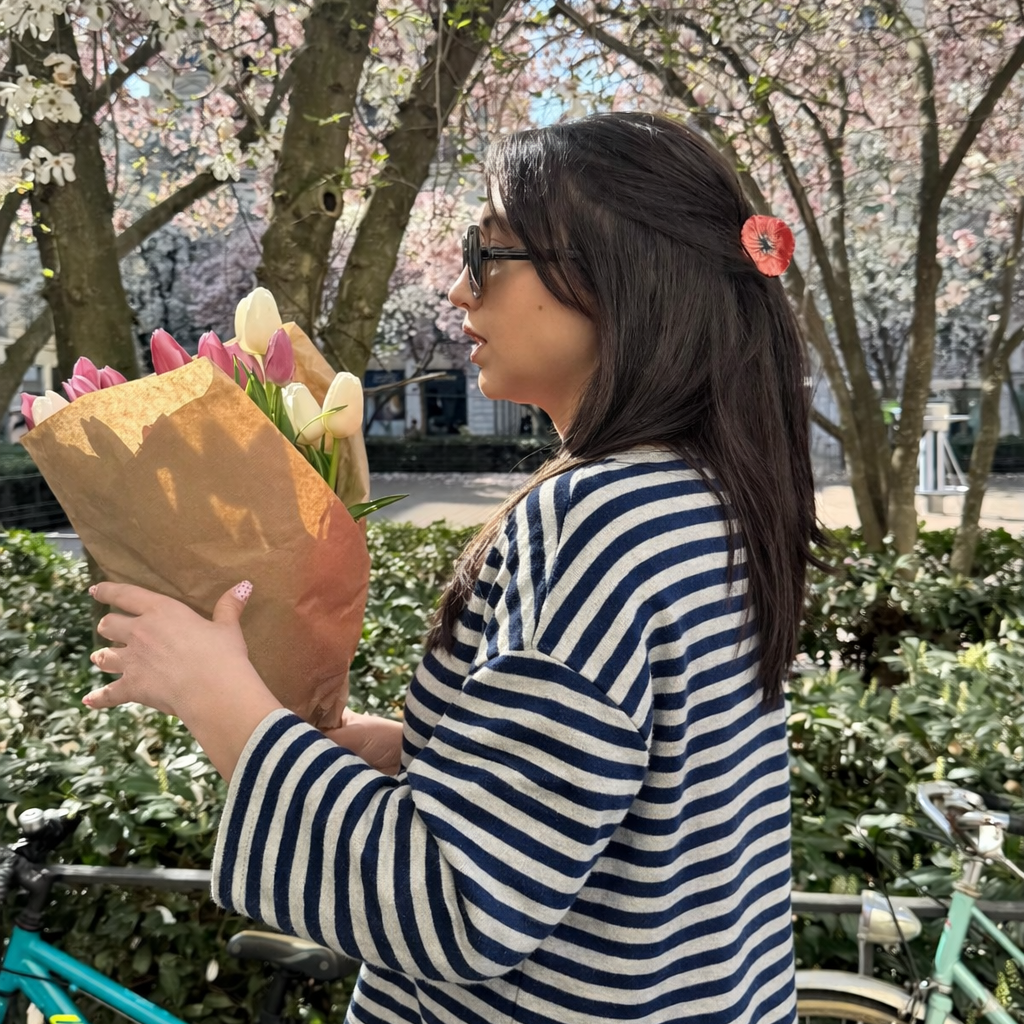 marinière rayure bleu vue de profil