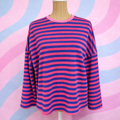 marinière rose et bleu sur buste