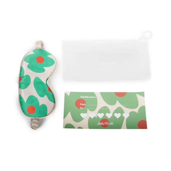 Masque pour les yeux flower power avec pochette assortie