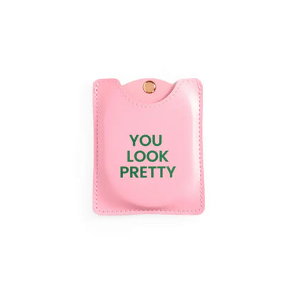 Miroir de poche rose you look pretty – vue arrière