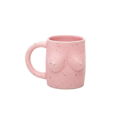 Mug rose en céramique peint à la main – vue complète