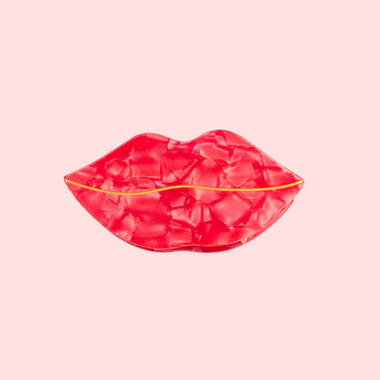 zoom sur belle pince cheveux en forme de bouche