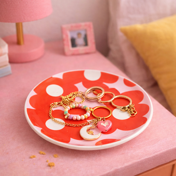 Plateau motif floral - vide-poche