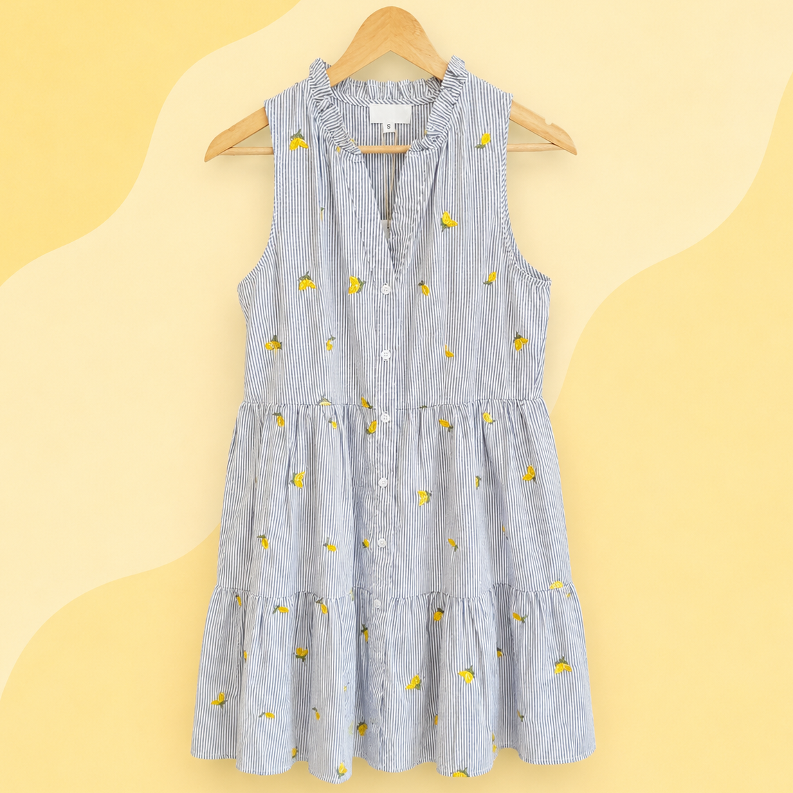robe d'été broderies citrons en coton