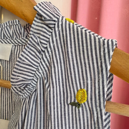 zoom sur broderies citrons
