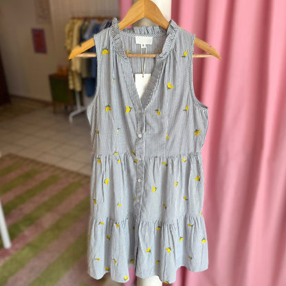 robe broderies citrons vue de face