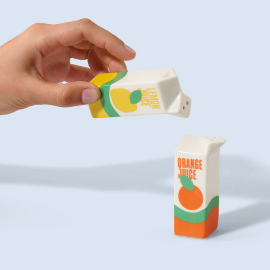 Set sel et poivre en céramique design briques de jus