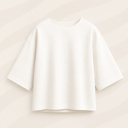 t-shirt blanc manche 3/4 vue de face - marie moon 