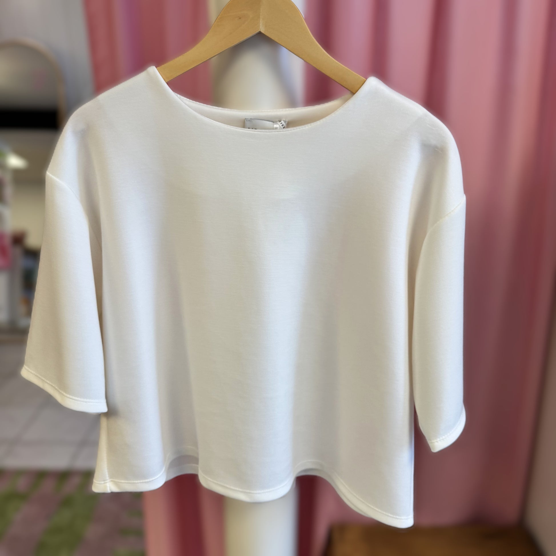 t-shirt blanc avec manche 3/4, très doux - marie moon 