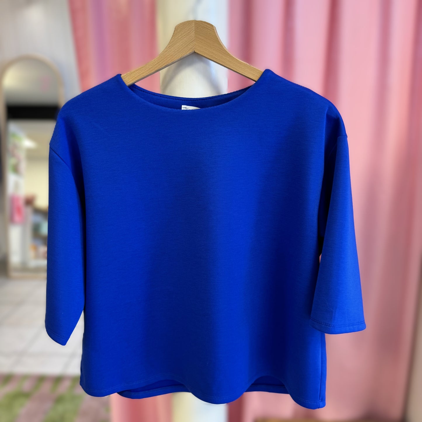 t-shirt bleu roi manche 3/4 - MARIE MOON