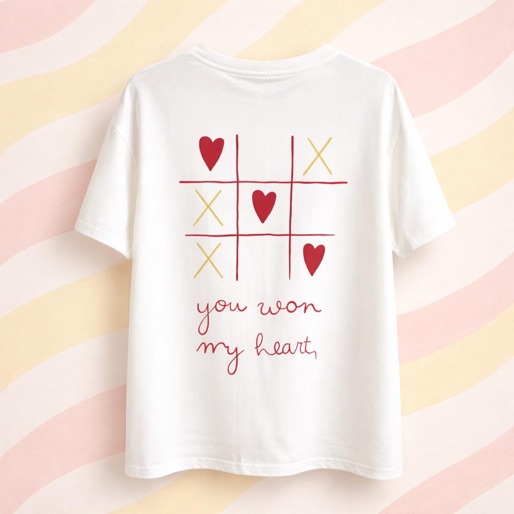 détails dos t shirt imprimé jeux morpion