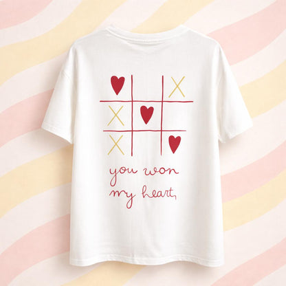 détails dos t shirt imprimé jeux morpion