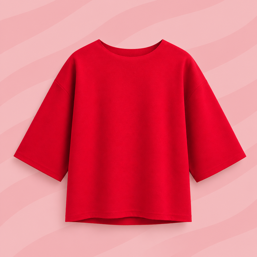 t-shirt rouge manche 3/4 - marie moon
