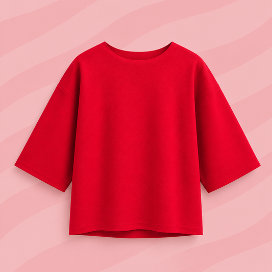 t-shirt rouge manche 3/4 - marie moon