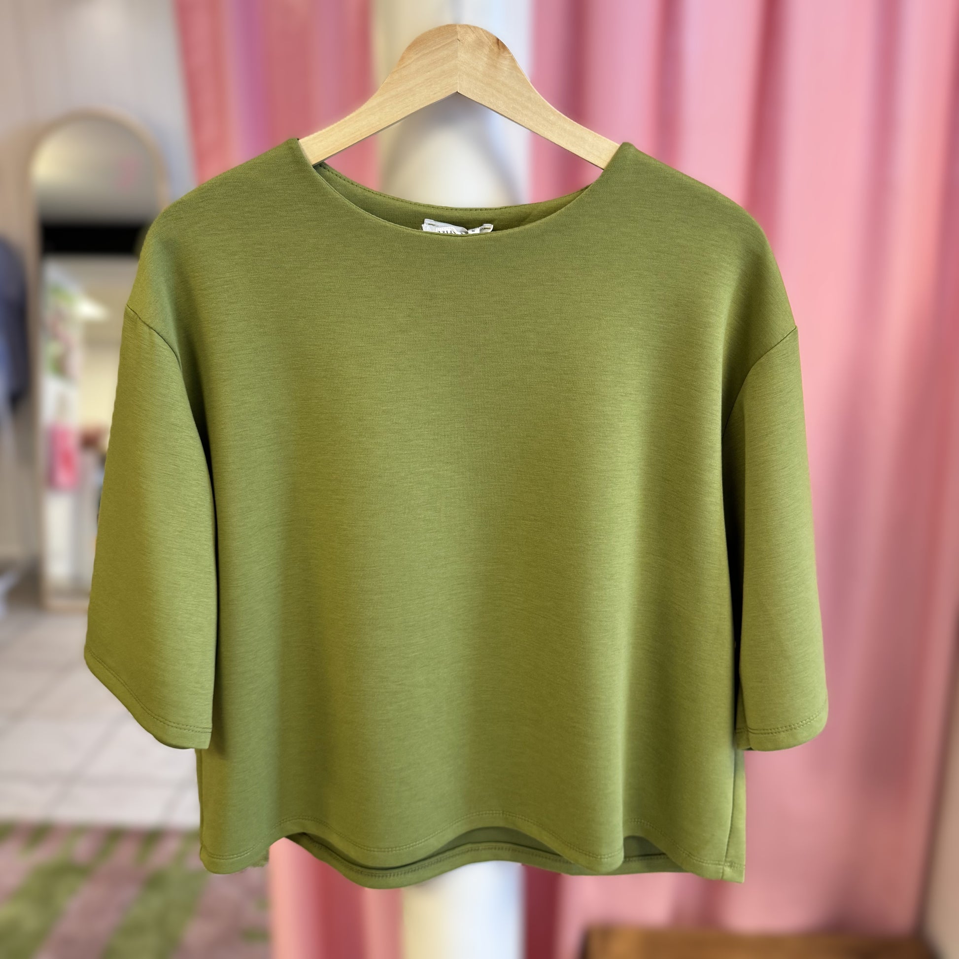 t-shirt vert avec manche 3/4 - MARIE MOON 