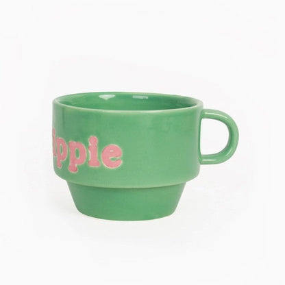 tassé verte et rose : HIPPIE