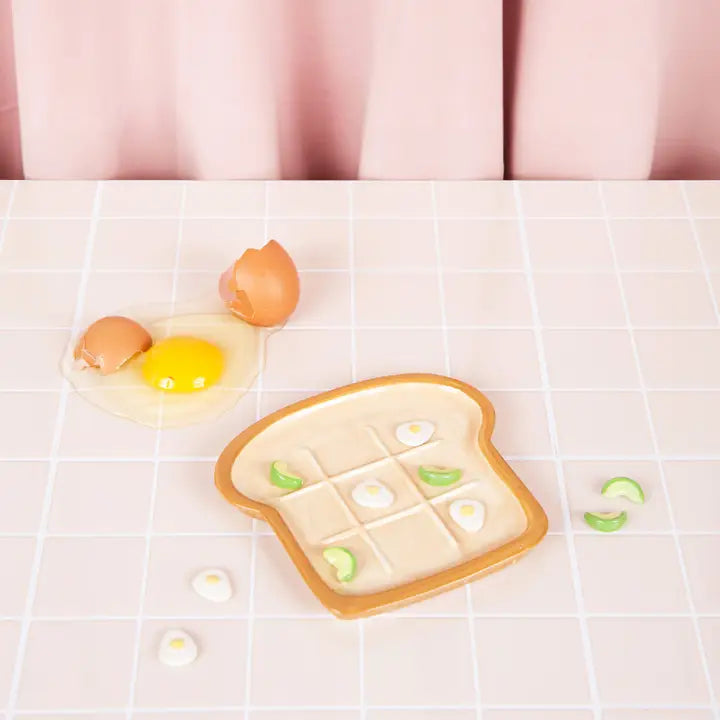 Jeu Tic Tac Toe en céramique avocat et œuf